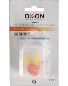 OX-ON Reusable Earplugs w/cord Comfort